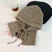 Winter Knitted For Women Korean Style Trendy Brand Multi-color High-end Atmosphere Set Braided Balaclava Hat_voghion.com