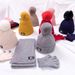 Simple M label children's wool autumn and winter new children's hat scarf gloves three piece set solid color warm_voghion.com