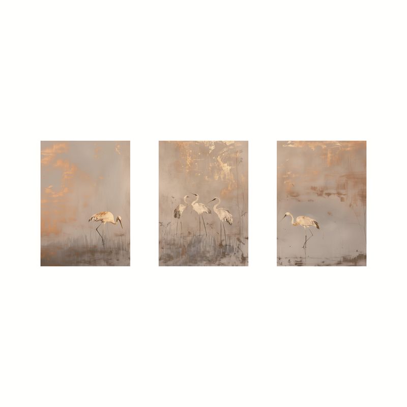 Nordic INS Style Triple Animal Oil Painting Canvas Decoration Core_voghion.com