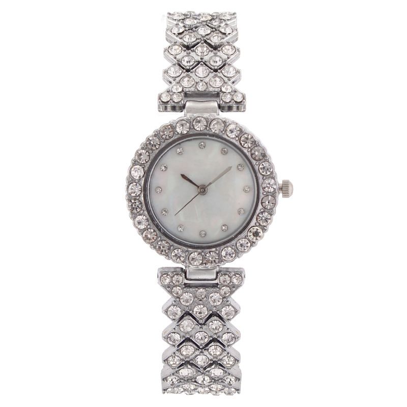 Full Diamond Fashion Inlaid Shell Face Women's Watch Bracelet Model_voghion.com