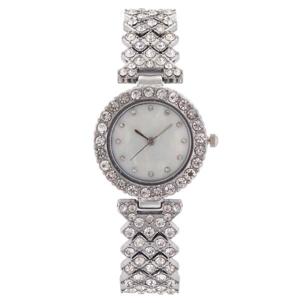 Full Diamond Fashion Inlaid Shell Face Women's Watch Bracelet Model_voghion.com