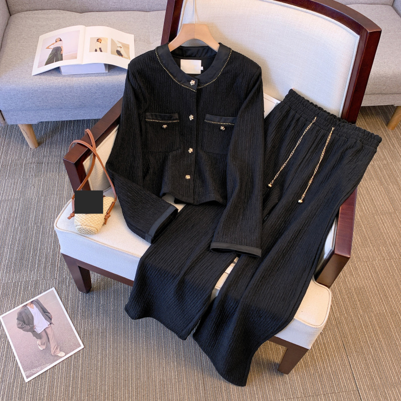 Ropa de mujer, primavera y otoño, estilo nuevo, chaqueta de temperamento, pantalones rectos, temperamento, traje de dos piezas con cubierta de carne_voghion.com