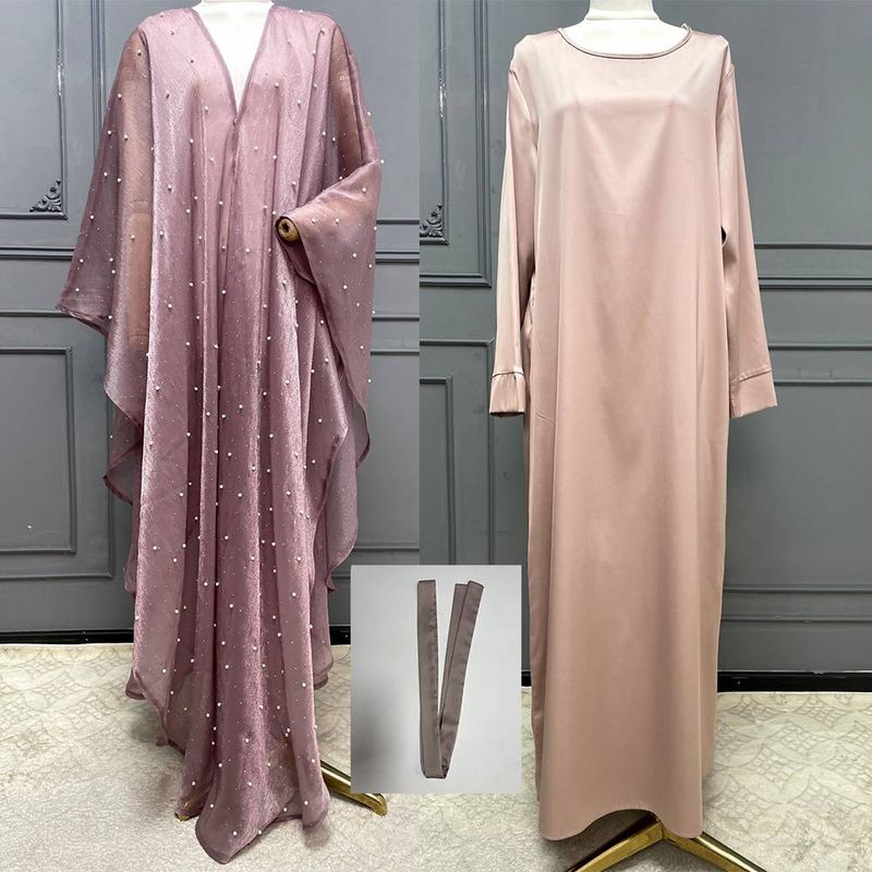 Îmbrăcăminte pentru femei Îmbrăcăminte musulmană Abaya Simplu Perlă Cer înstelat Fusta exterioară Rochie elegantă Robă_voghion.com