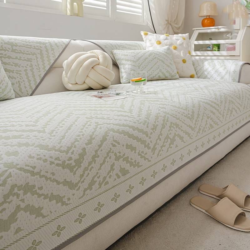 Cool Ice Silk Sofa Cushion 2025 New Summer Style Non Slip Cool Mat Ice Silk Mat One Piece Sofa Blanket_voghion.com