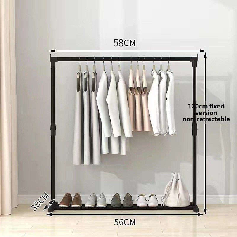 ​​Adjustable Double Rod Clothing Rack - Freestanding Garment Hanger With Wheels (Modern Iron Frame, Space-Saving For Home & Store Use)_voghion.com