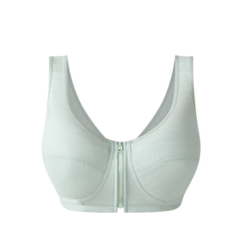 Soutien-gorge push-up en coton doux avec fermeture éclair sur le devant, bonnet BC, sous-vêtements sexy sans anneau en acier, grande taille, vêtements pour femmes_voghion.com