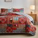 Quilted Bedspread Set,Soft Microfibe Bed Cover+Pillowcase,American Flower Patchwork,Mattress Topper Sheet King Cama Solt_voghion.com