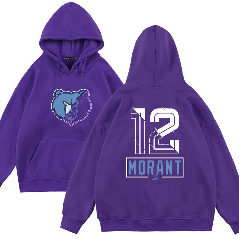 Felpa con cappuccio da basket Grizzlies 370G 12 Line per uomo e donna in autunno e inverno, tendenza vestibilità ampia_voghion.com