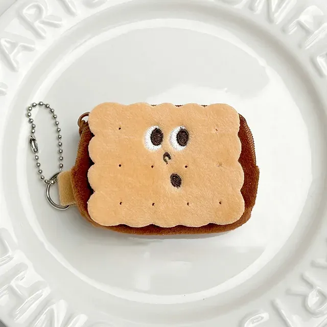 Kawai Biscuit Coin Bags Headphone Organizer Key Cards Storage Bag Kid Schoolbag Pendant_voghion.com