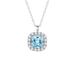 S Pure Silver Blue Light Luxury Collarbone Chain High-end Square Diamond Necklace Valentine's Day Gift_voghion.com