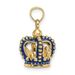 14K 3-D Blue Enamel Crown Charm_voghion.com