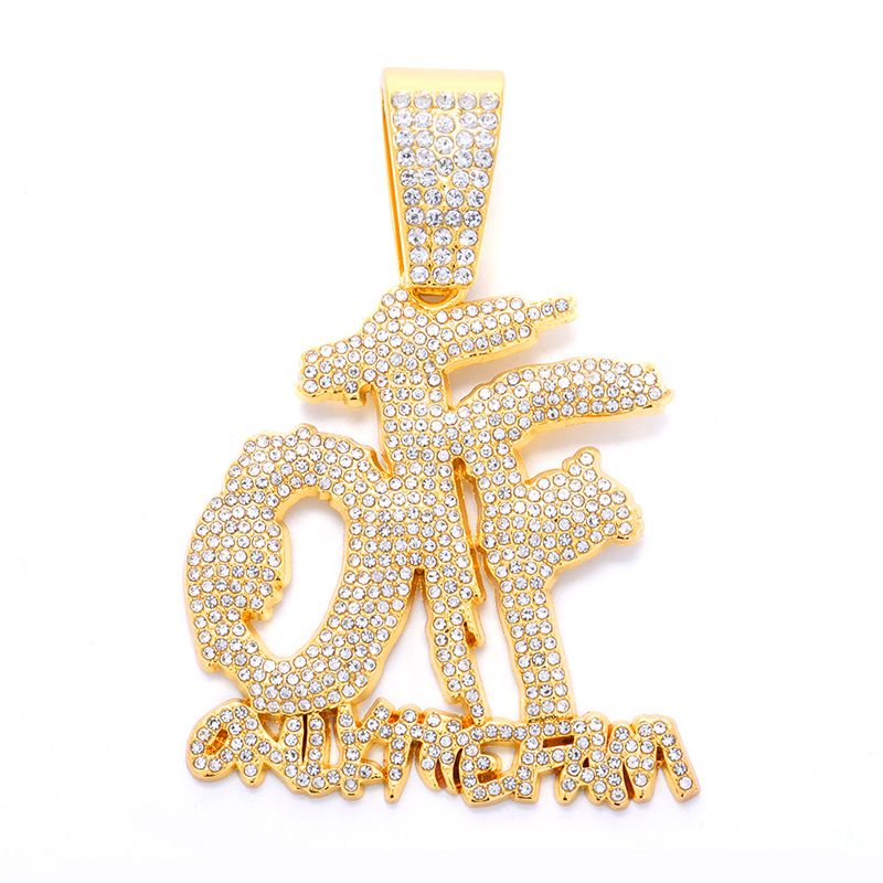 Collana con lettera Hip OTF per uomo e donna, personalità Hip Hop, versatile, set di gioielli alla moda con catena cubana_voghion.com