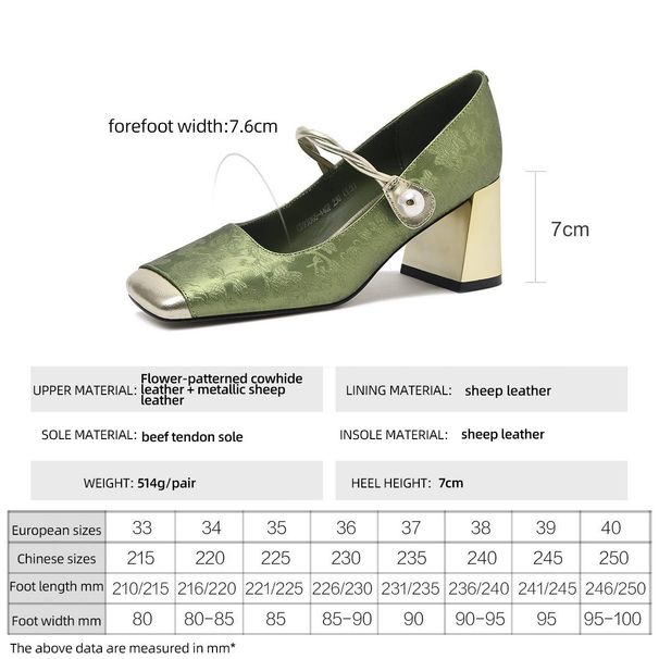 Scarpe singole con tacco alto in stile cinese verde Cameido per la primavera e l'estate_voghion.com