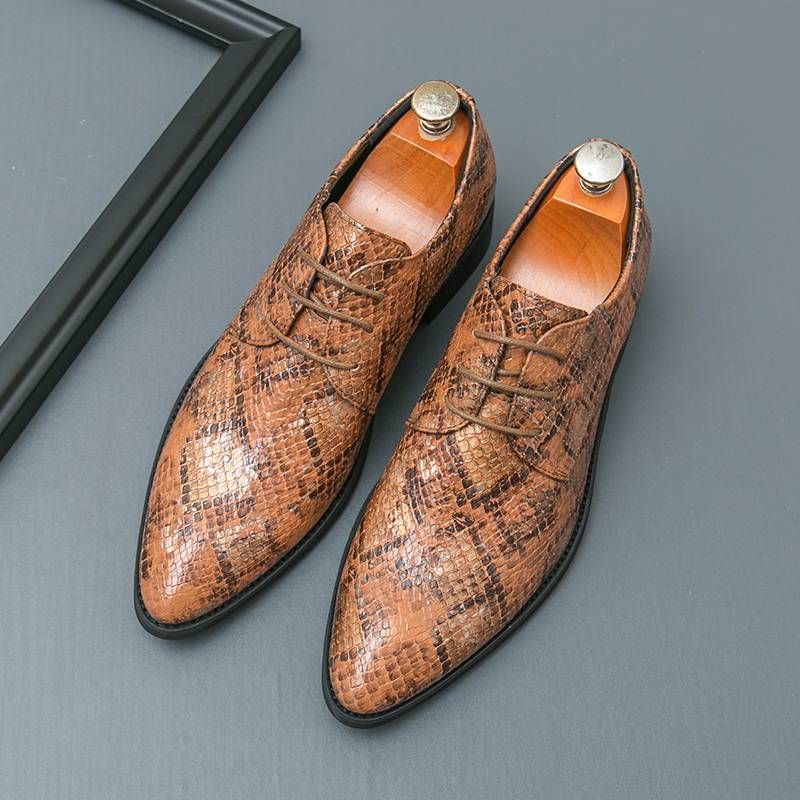 European And American Fashion New Pointed Toe Men's High Heels, Crocodile Embossed Business Formal Wear Men's Shoes Banquet Dress Wedding Leathershoes_voghion.com