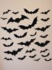 48Pcs/Set Halloween Wall Bat Decor, Black Plastic Bat Stickers For Halloween Room Decor,Waterproof 3D Realistic Bat For Halloween Party Decoration_voghion.com