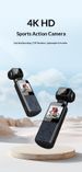 Caméra de poche WiFi 4K/5K - Mini caméra d'action Ultra HD avec stabilisation, rotation à 270° et boîtier étanche (idéale pour le vlogging et le cyclisme)_voghion.com