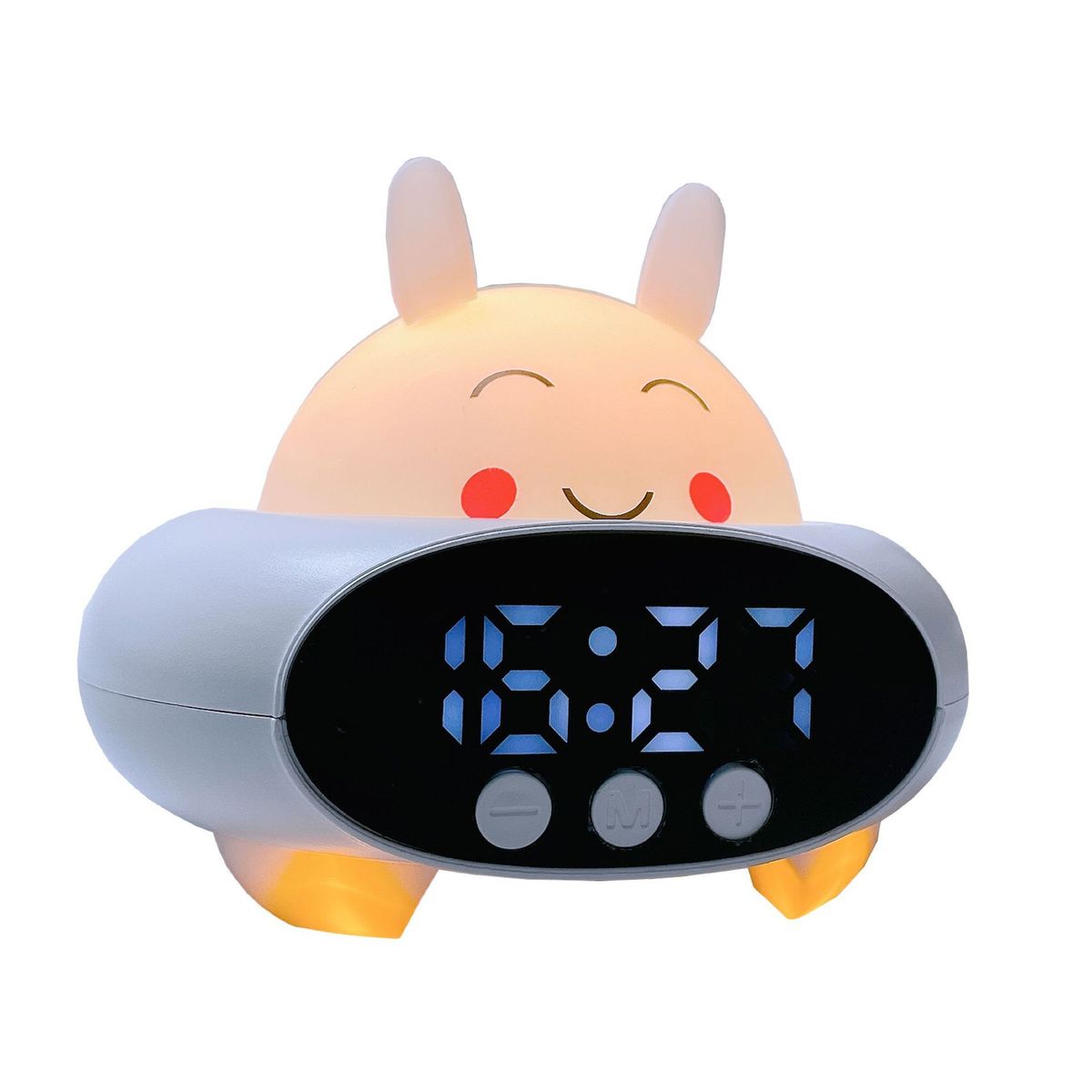 New Rabbit Student Cartoon Multifunctional Atmosphere Night Light Bluetooth Speaker Dual Timer Alarm Clock_voghion.com