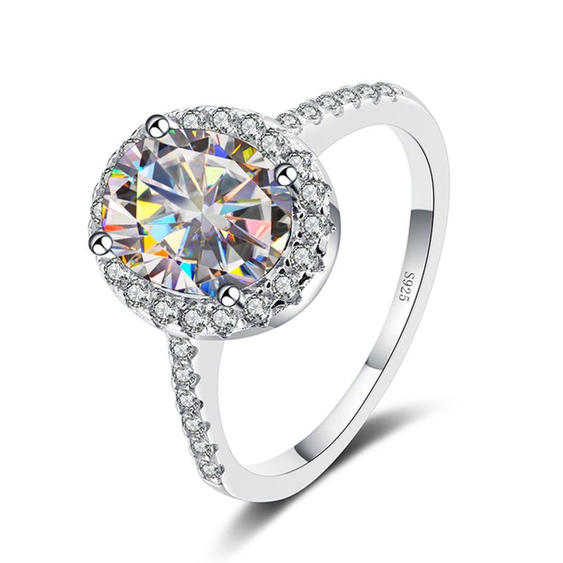 Tancise New     Sterling Silver 1/2CT Oval Moissanite Gemstone Engagement Rings Fine Jewelry Diamond Rings For Women_voghion.com