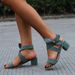 2025 Summer New Large Women's High Heel Sandals Cross Tie Side Bow Design Style_voghion.com