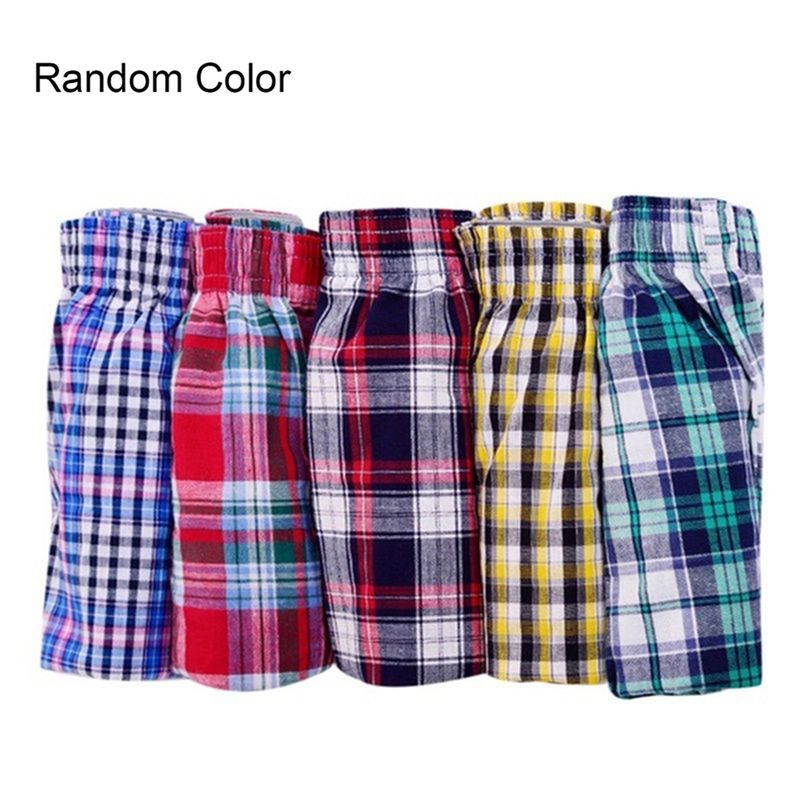 Weizhifu Casual Plaid Print Elastinen vyötärö Miesten Alusvaatteet Kesä Rantahousut Bokserit Shortsit-Satunnainen Väri L_voghion.com