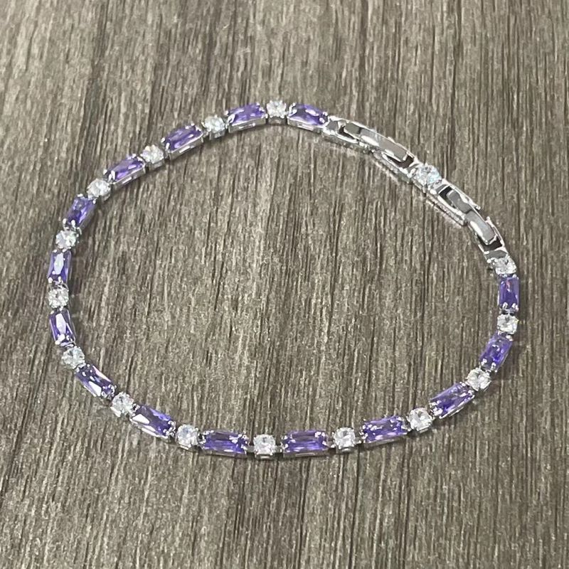 Damenschmuck Leichtes Luxus-Armband aus violettem Kristall, Moissanit imitierend, kleines Temperament, Champagnergold, langlebig, nicht verblassend, Handschmuck_voghion.com