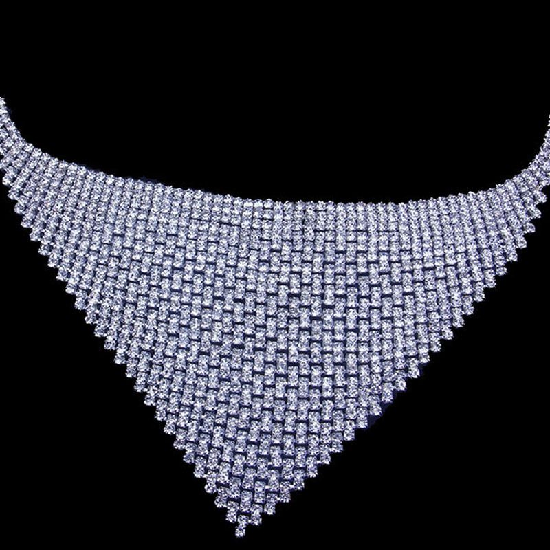 Fashion OL street shot shiny micro diamond mask unique rhinestone rhinestone jewelry necklace Face mask_voghion.com