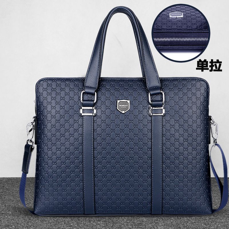 Businesstasche Herrenhandtasche, Computertasche, Herrenaktentasche, Doppelreißverschluss mit großem Fassungsvermögen, Dokumententasche, Umhängetasche_voghion.com