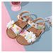 Mother & Kids Children's sandals for girls Korea 2024 summer kids shoes little girl princess flower Velcro cork sandals_voghion.com