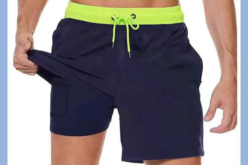 Men's Clothing Quick Drying Beach Trunks Hot Spring Swimming Trunks Water Park Men's Swimsuit Suit Solid Color Shorts_voghion.com