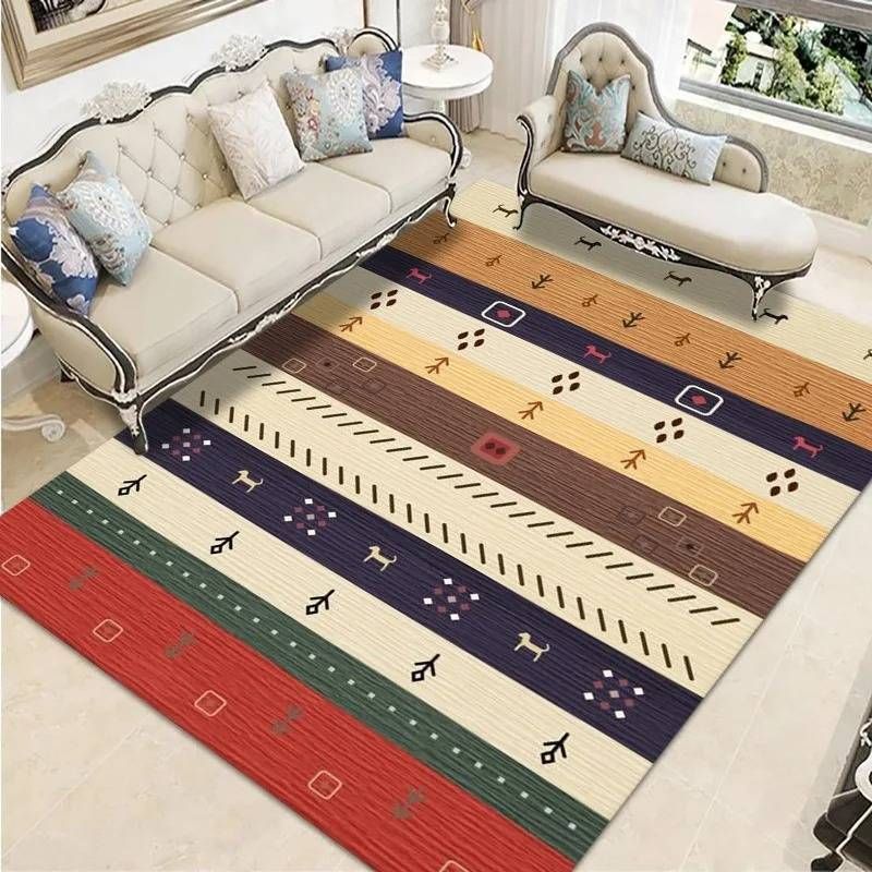 Carpet 1PCS Living Room Non-Slip Coffee Table Home Crystal Velvet Floor Mat Easy Care Vintage Home Decoration_voghion.com