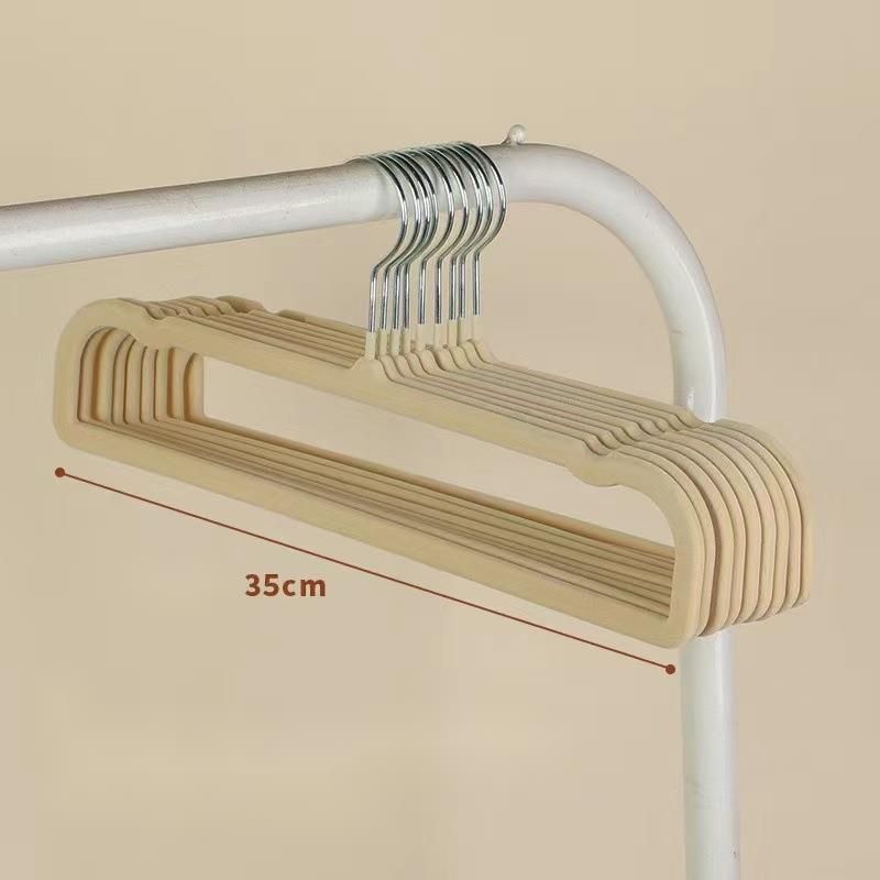 Household No Trace Cabinet Inner Special Organizer Recommended Non-Slip Flocking Drying Bedroom Extra Thick Pants Hanger_voghion.com