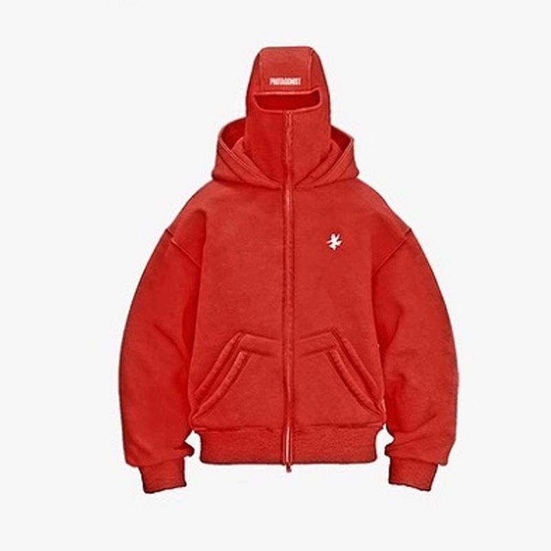Maglione con cappuccio doppio ricamato autunno e inverno da uomo, maschera ninja, unisex, marchio di moda_voghion.com