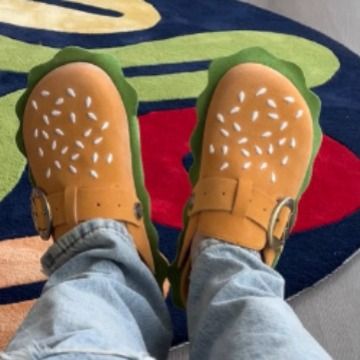 Thick-Soled Hamburger Half For Women Summer Outdoor 2025 New Couple Casual Slip-On New Closed-Toe Slippers_voghion.com