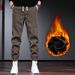 Herbst-Winter-Stil Herren Casual Fleece gefüttert Dicke Cord Sweatpants Stilvolle Jogger Lose Haremshose_voghion.com