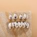 Denti fai da te lucidi Grillz color oro argento, tappi superiori e inferiori per donne e uomini, gioielli hip hop, regalo per feste di Halloween e cosplay_voghion.com