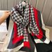 Korean version of Qianniao grid fashionable simulation silk for women's autumn winter warmth neck protection shawl,_voghion.com
