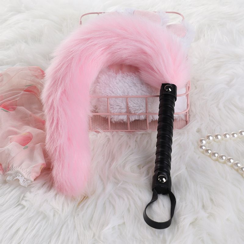 Erotische Lederpeitsche mit Fuchsschwanz, Erwachsenenspiel, Fetisch, Sklavenpaddel, BDSM, Bondage, Peitsche, Flirt, Spanking, Sexspielzeug für Paare_voghion.com