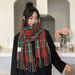 Stile coreano atmosfera plaid donne in autunno inverno, scialle caldo spesso per studenti, sciarpa versatile carina e di alta qualità_voghion.com