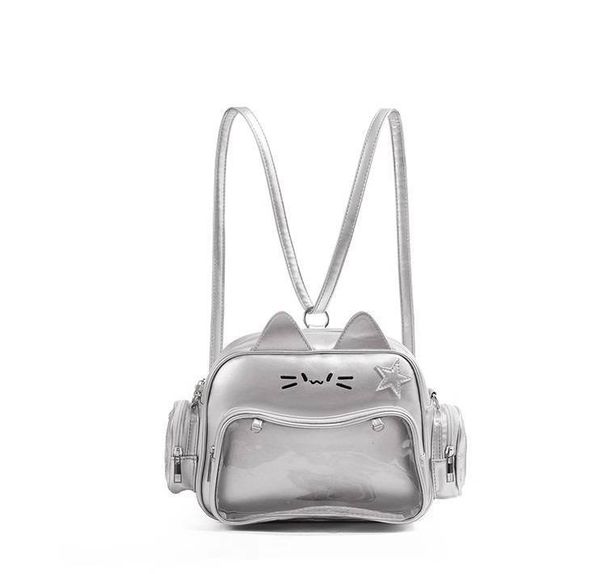 Unisex Y2K Aesthetic Backpack With Mechanical Cat Design, Waterproof PU Material, 20-35L Capacity, Urban Minimalist Style Y2K Backpack_voghion.com