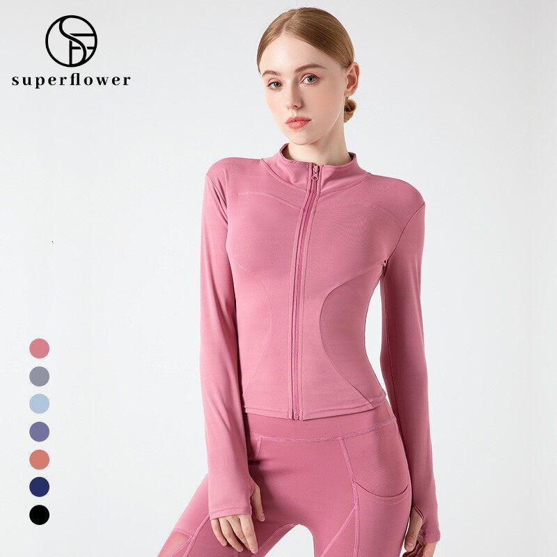 SUPERFLOWER Dames UV-beschermingsjack Slim Gym Yoga Shirts Outdoor Fietsjack Fiess Sporttops_voghion.com