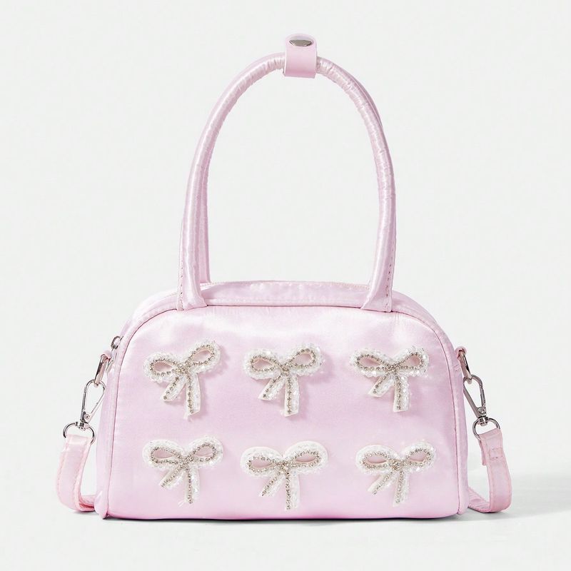 Spring/Summer 2025 New Style Girls' Ballet Bow Handbag, Korean , Single Shoulder Crossbody Bag, Versatile And Trendy, Suitable For Casual_voghion.com
