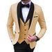 Men's Clothing Large Size Men's Suit Slim Fit Double Fork Groom Dress 3 Piece Suit Formal Casual Solid Color_voghion.com