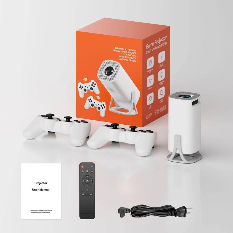S40GE Android 11 64GB TF Card Wireless Gaming Controller Dual WIFI 1280*720P Home Theater Portable Projector_voghion.com