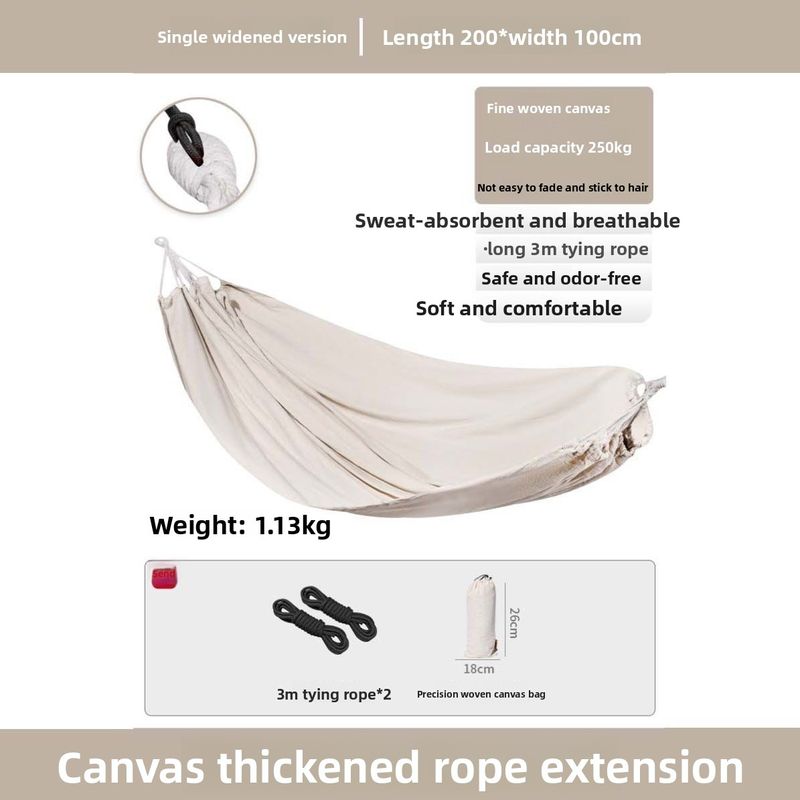 Tassel Internet Celebrity Hammock Outdoor Single/Double Person Camping Swing Adult Thickened Canvas Leisure Homestay_voghion.com