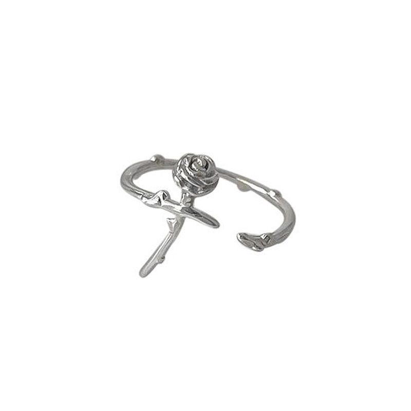 Sterling VENUS  Sier Rose Flower Opening Ring For Women Temperament Sweet Trendy Jewelry 2023 New_voghion.com