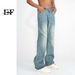 EF JEANS | 2023 New Product, Straight Versatile Solid Color Jeans, The Same For Men And Women, Non-elastic Micro-pull Retro Blue_voghion.com