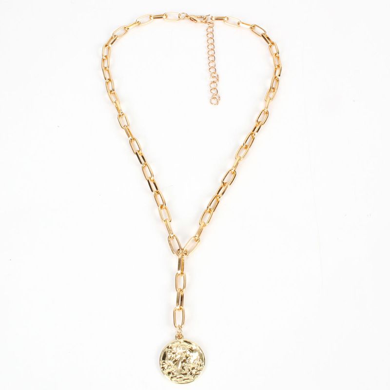 Temperamento esotico bohemien testa ritratto ciondolo moda collana donna_voghion.com