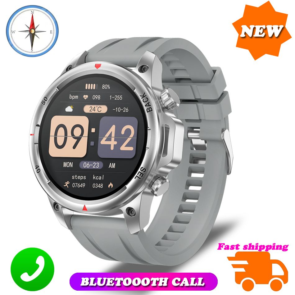 2024. aasta uus taskulambiga nutikell GPS-jäljega meeste käekell Bluetooth-kõne spordikella kompassi tervisemonitor naistele_voghion.com