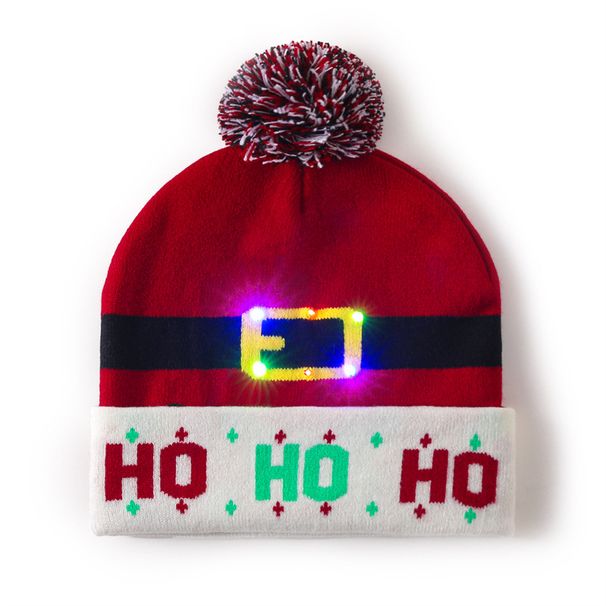 Christmas Men's Hats Hat With LED Colorful Lights Adult Jacquard Hat Wool Hat Men And Women Knitted Hat_voghion.com