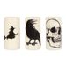 Spooky Halloween LED Candles Set – 3-Piece Flameless Flickering Candles With Skull, Raven & Spider Designs_voghion.com
